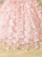 Summer Toddler Kids Girl's Clothes Baby's Butterfly Decor Mesh Splicing Cami Dress Elegant - Image 6