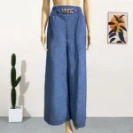 High Waist Solid Color Wide Leg Pants Summer Chic Loose Women Trousers - Image 3