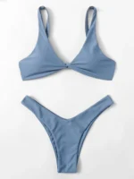 ZTVitality Solid Tie Sexy Bikini 2021 Hot Sale Padded Bra High Leg Bandage Push Up