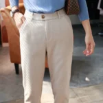 Woolen Pants Women's Harem Pencil Pants High Waisted Casual Suit Pants Women Trousers - Image 3