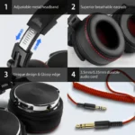 Oneodio Wired Headphones Professional Studio Pro 10/30/50 DJ Headphones - Image 3