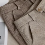 Woolen Pants Women's Harem Pencil Pants High Waisted Casual Suit Pants Women Trousers - Image 6