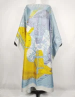 African Dresses For Women Oversize Traditional Muslim Twill Silk Abaya Kaftan Dress - Image 2