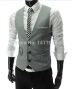 M-7XL 2026 New Dress Vests For Men Slim Fit Mens Suit Vest Male Waistcoat Jacket - Image 4