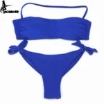 EONAR Bikini 2025 Solid Women Swimsuit Brazilian Cut Bottom Bikini Set Push Up Swimwear - Image 4