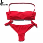 EONAR Bikini 2025 Solid Women Swimsuit Brazilian Cut Bottom Bikini Set Push Up Swimwear - Image 5