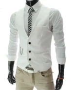 M-7XL 2026 New Dress Vests For Men Slim Fit Mens Suit Vest Male Waistcoat Jacket - Image 3