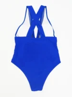 2023 New Sexy Mesh Patchwork Swimwear Women One Piece Swimsuit Female Deep V-neck - Image 6