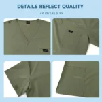 Stretch Scrubs Women Set Nursing Uniforms Clinical Scrubs Set Top+ Jogger Pants - Image 5