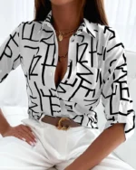 Elegant Women Blouse 2023 Spring and Autumn Temperament Top Long Sleeve - Image 2
