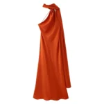 VEITCHE Elegant Women's Soft Silk Satin Long Dress Halter Backless Sleeveless - Image 6