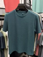 Men's Short Sleeve Mesh Bamboo Ice Silk T-shirt - Image 6