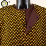 African Suit for Men Agbada Robe Dashiki Printed Shirts and Pants 3 Piece Set Kaftan Outfits - Image 5
