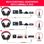 Oneodio Wired Over Ear Headphone With Mic Studio DJ Headphones - Image 6
