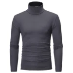 Thermal Underwear Tops Men Winter Clothes High Neck Thin Slim Fit Long Sleeve T-shirt - Image 3