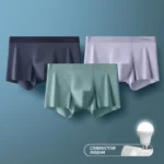 MIIOW 3Pcs Ice Silk Man Underwear Boxer Metal Fiber Antistatic Men Underpants Seamless - Image 6