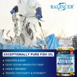 Omega-3 Fish Oil Supplement - with EPA & DHA - Supports Heart and Brain Health Omega 3 Fatty Acids 120 Capsules - Image 4