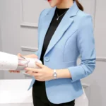 Black Women Blazer 2025 Formal Slim Blazers Lady Office Work Suit Pockets Jackets Coat - Image 6