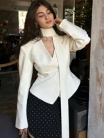 Tossy 3 Piece-Set Female Suit Mini Skirt Elegant Striped Commute Patchwork Fashion