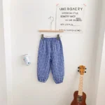 Summer Plaid Mosquito Proof Pants Outdoor Wear Baby Girls New Style Fashion - Image 6