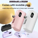Mini Capsule 50000mAh High Capacity Power Bank Portable Wireless