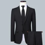 Men's Solid Color Business Suit Banquet Wedding Trend Groom Best Man Single 3/2/1 - Image 5