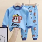 Autumn Kids Cartoon Pajama Sets Spring Girls Boys Print Sleepwear Suits Baby Long Sleeve - Image 4