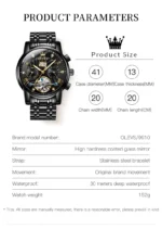 OLEVS Classic Men's Watches Tourbillon Multi-function Full Automatic Men Watch - Image 5