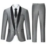 New Men's 3 Pieces Suit Formal Business Notch Lapel Slim Fit Tuxedos Best Man Blazer