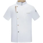 Summer Breathable Elastic Chef Jacket Short Sleeve Men Kitchen Work Uniform - Image 5