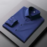 Men's Casual and Fashionable Long Sleeved Solid Color Shirt Non Ironing - Image 6