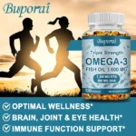 Omega 3 Fish Oil - for Nervous System, Skin and Hair Health, Antioxidants - Easy To Swallow - Image 3