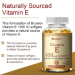 Bcuelov Vitamin E 1000 IU 450mg - for skin, hair, circulatory health, immune system support - Image 4