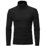 Thermal Underwear Tops Men Winter Clothes High Neck Thin Slim Fit Long Sleeve T-shirt - Image 2