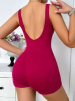 Women's Sexy Backless Tank Rompers Halter Sleeveless Bodysuit Short Jumpsuits - Image 2