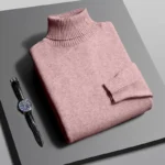 Autumn Mens High Quality Knitted Turtleneck Sweater Slim Fit Long Sleeve - Image 4