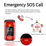 Senior Flip Dual Display Mobile Phone Flashlight FM Radio Push Button SOS Call - Image 4