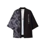 Men's Harajuku Japanese Patchwork Paisley Print Kimono Cardigan Traditional 3/4 Sleeves