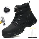 Waterproof Safety Boots Men Indestructible Steel Toe Work Boots