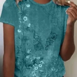 Women's Tee - Vintage Floral Lace Pattern Graphic, Elegant Retro Print Design for Casual Daily Wear