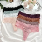 3Pcs Lace Sexy Thongs Women Low-Rise Briefs Sexy Soft Ladies Underwear - Image 4