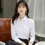 Professional White Shirt Women Office Lady Slim Fit Formal Blouse Woman