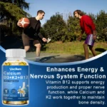 Vitamin D3 + K2 + B12 Calcium Capsule Daily Vitamin Supplement Supports Healthy Bones & Muscles - Image 6