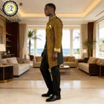 African Suits for Men Embroidery Print Blazer and Pants Set Business Dress Suit - Image 3