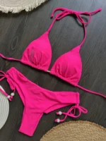 2025 New Sexy Triangle Bathing Suit for Women Brazilian Bikinis Halter Swimwear Set - Image 5