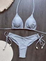 2025 New Sexy Triangle Bathing Suit for Women Brazilian Bikinis Halter Swimwear Set - Image 2