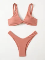 ZTVitality Solid Tie Sexy Bikini 2021 Hot Sale Padded Bra High Leg Bandage Push Up - Image 6