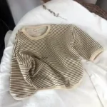 Lawadka Cotton Children's Clothing Long Sleeve T-shirts Striped Baby Boy Girl Tops - Image 2
