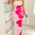 Women's fashion ins sexy ethos elegant slim-fit print with chest spread