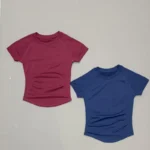 Women Sports T-Shirt Round Neck Short Sleeve Breathable Stretchy Tops Gym Fitness Yoga - Image 3
